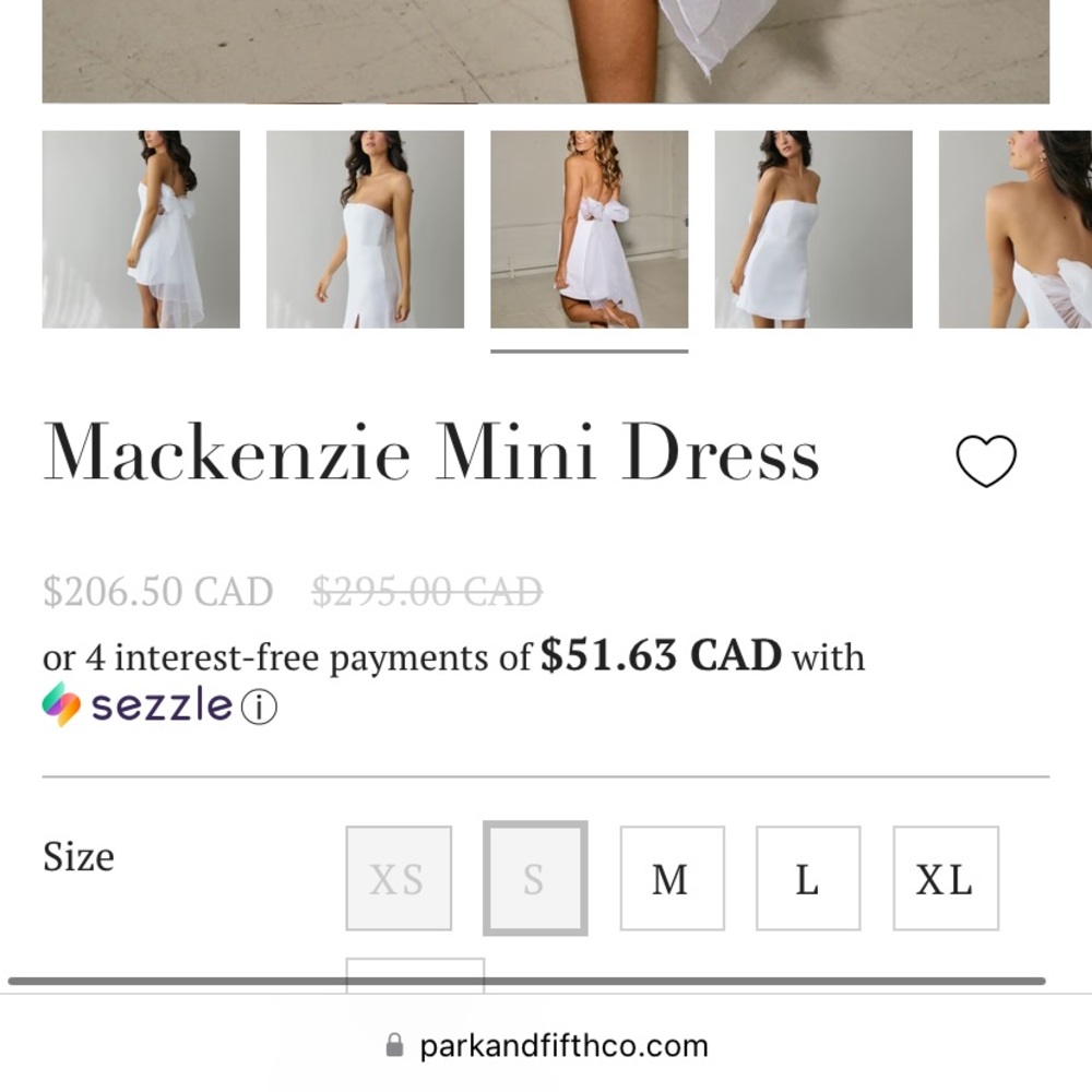 park & fifth Mackenzie Mini Dress XS  #bridal #bride #wedding